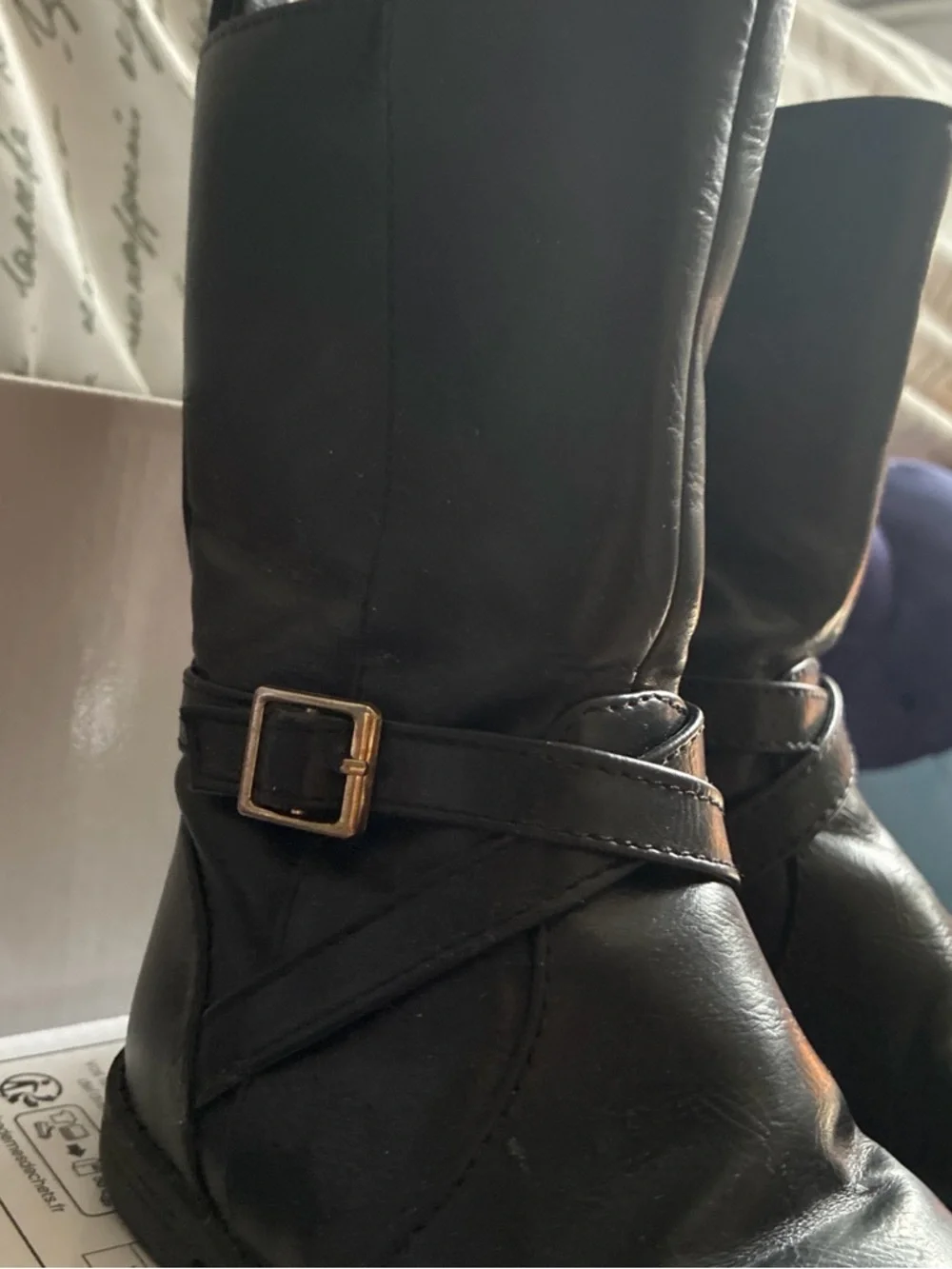 The Children's Place Black Kids Zip-Up Mid-Calf Boots toddler size 6